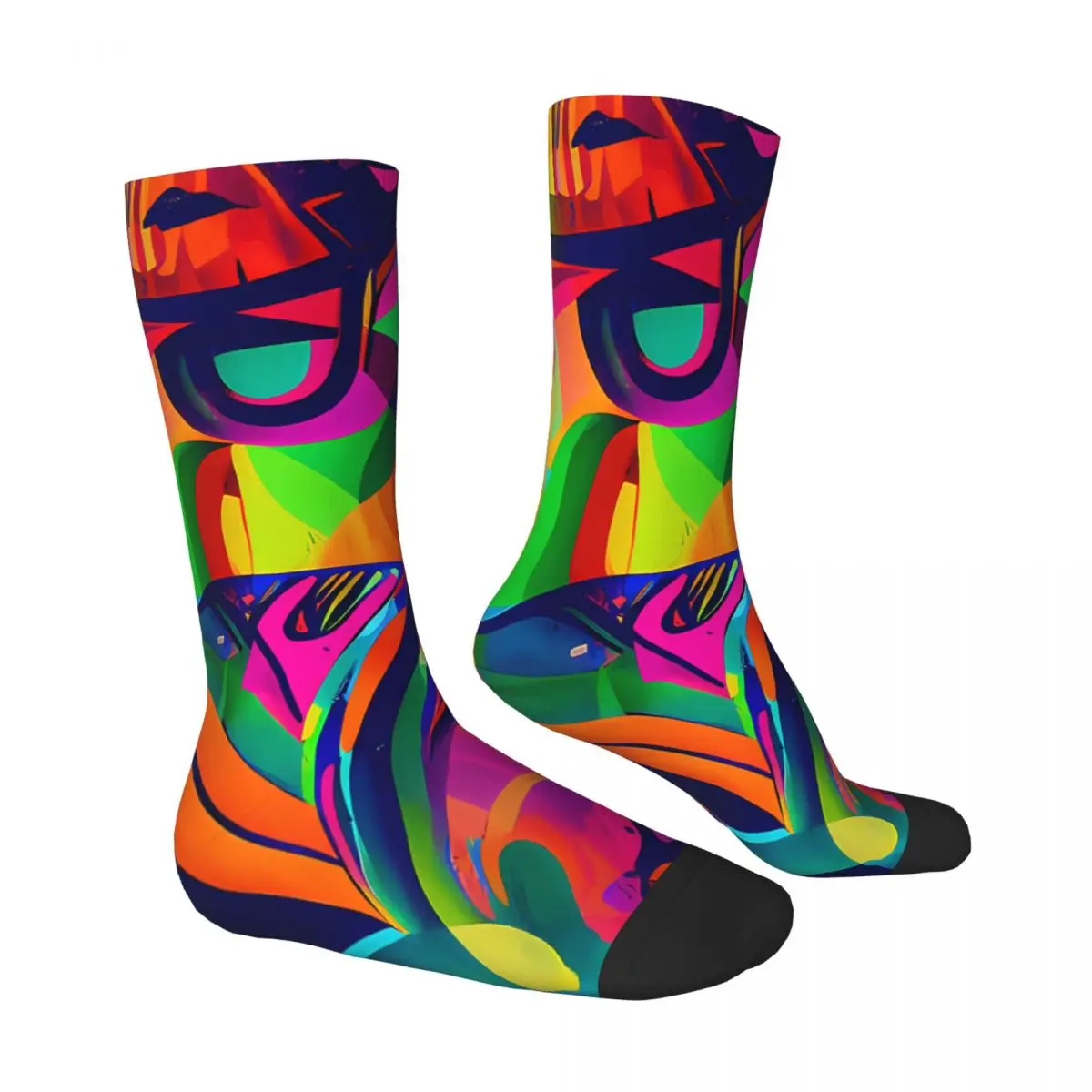 Bright Vibrant Spray Paint Graffiti Street Style Socks Male Mens Women Spring Stockings Polyester