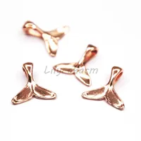 20pcs/lot Whale Tail Charms  Antique Tibetan Rose Gold Tone Pendants 16x16mm