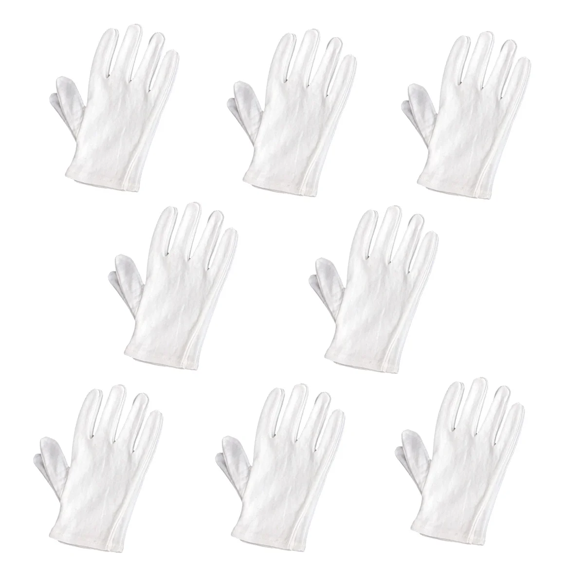 

8Pairs White Nylon Gloves Lightweight Protective Film Handling Reusable Easy Clean for Sensitive Items Handling