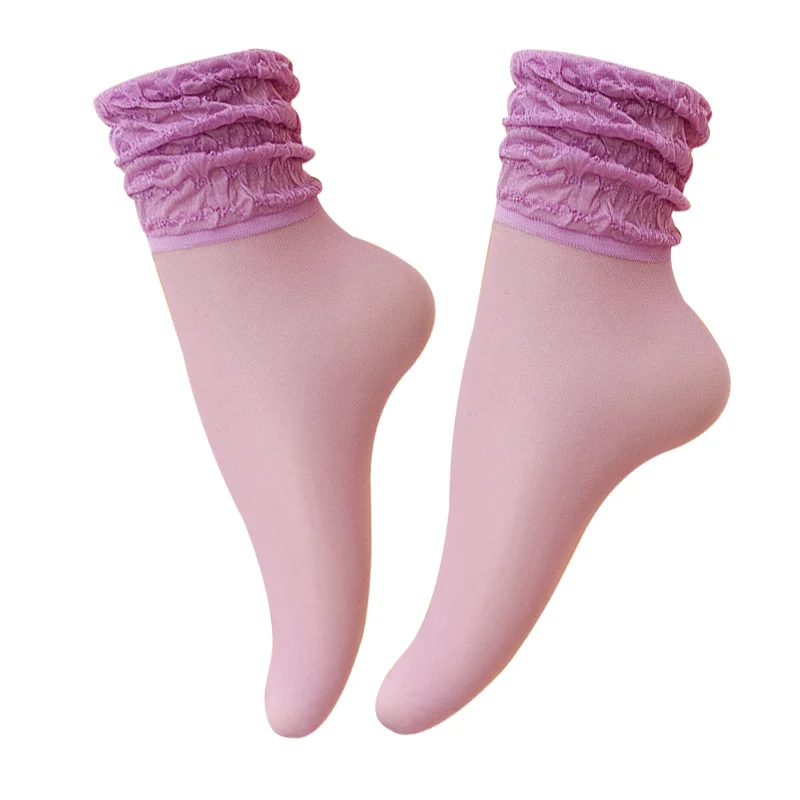 Candy Color Transparent Socks For Women Summer Fashion Mesh Sock Ladies Cute Happy Funny Socks Thin Women Sock