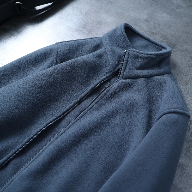 

Svip Simple Color Double Sided Fce Stand Collar Slim Fit Casual Sweatirt Jaet Men Trendy Autumn Winter Faion