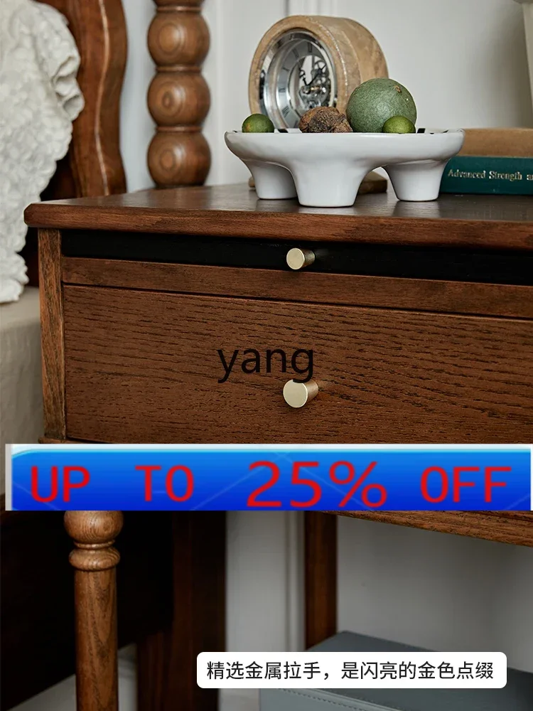 

LMMSolid Wood Bedside Cabinet Small Apartment Bedroom Locker Living Room Small Table