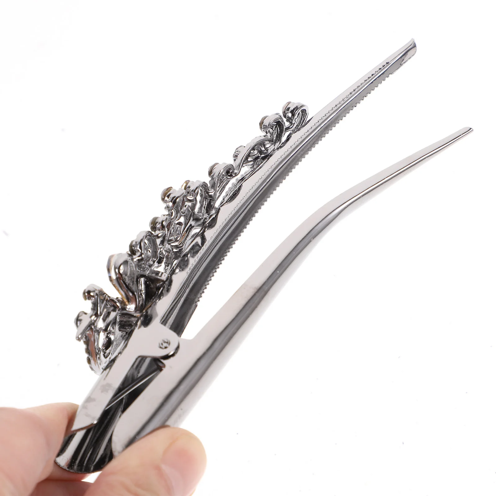 

Hair Clip Vintage Rhinestone Alloy Duckbill Barrette Large Daily Use Elegant Hair Pins Bang Bobby Accessories Women