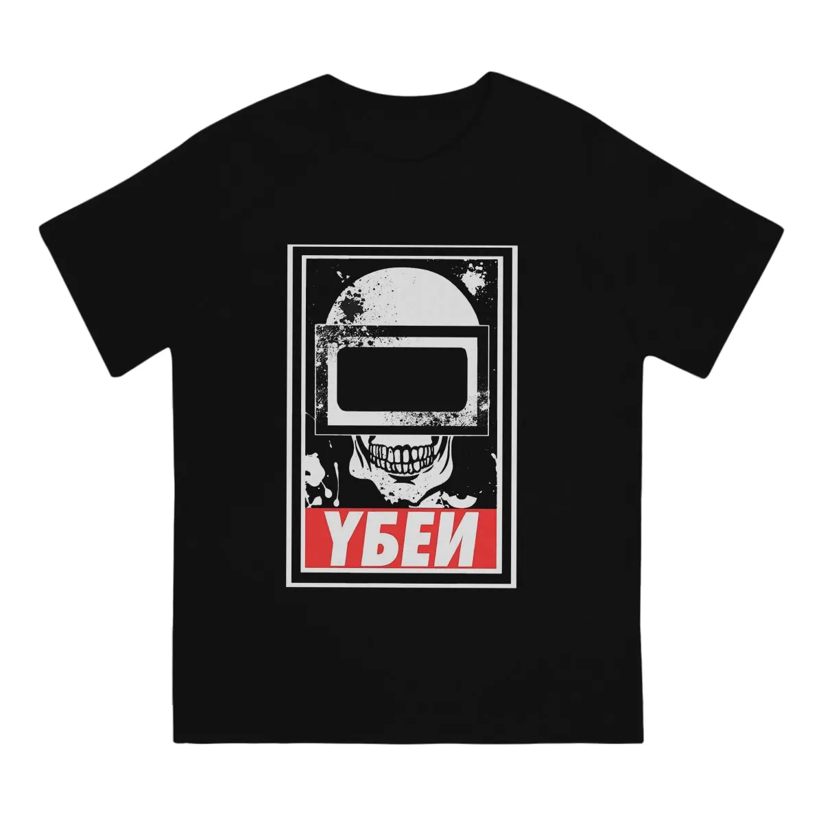 Tagilla Helmet Mask T Shirts for Men 100% Cotton Vintage Round Neck Escape From Tarkov Tee Shirt Short Sleeve Clothing Printed