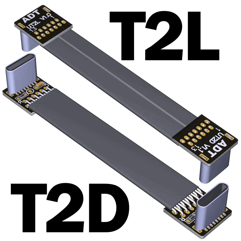 Curto preto ffc usb c fpv plano fino fita fpc cabo de carregamento usb 2.0 tipo-c 90 graus para USB-C 480m.bps