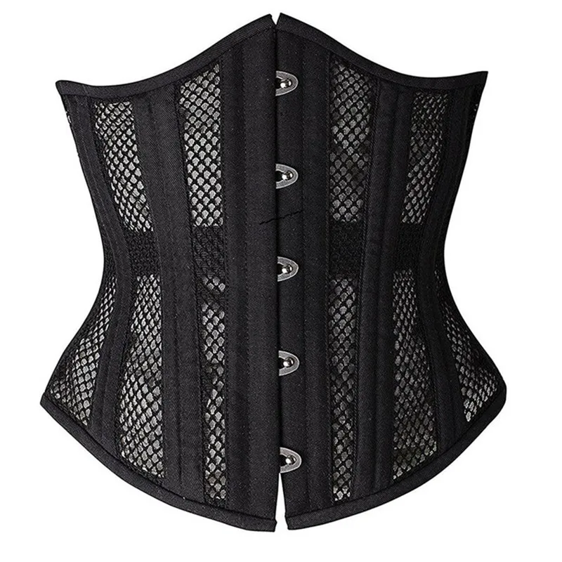 

Gothic Mesh Breathable Corset for Women Sexy Bustier Waist Cincher Slimming Body Shaper Plus Size Underbust Corselet Plus Size