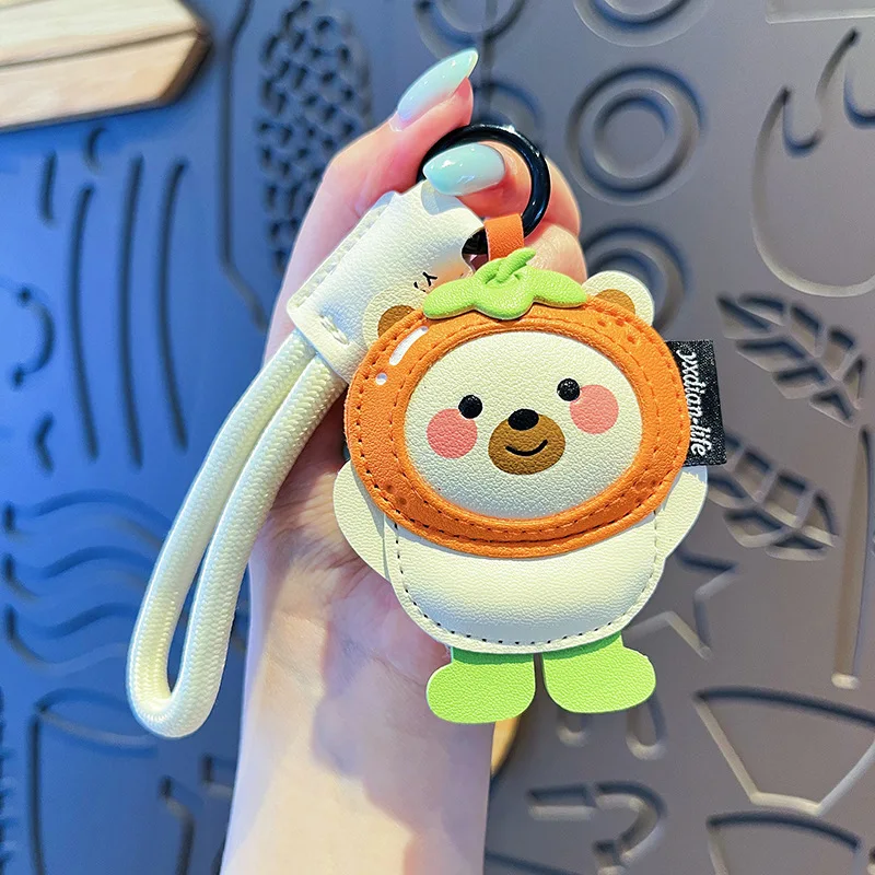 Creative Leather Animal Capibala Keychain Cartoon Key Rings Pendant Jewelry Bag Charm for Women Girls Christmas Gift Accessories