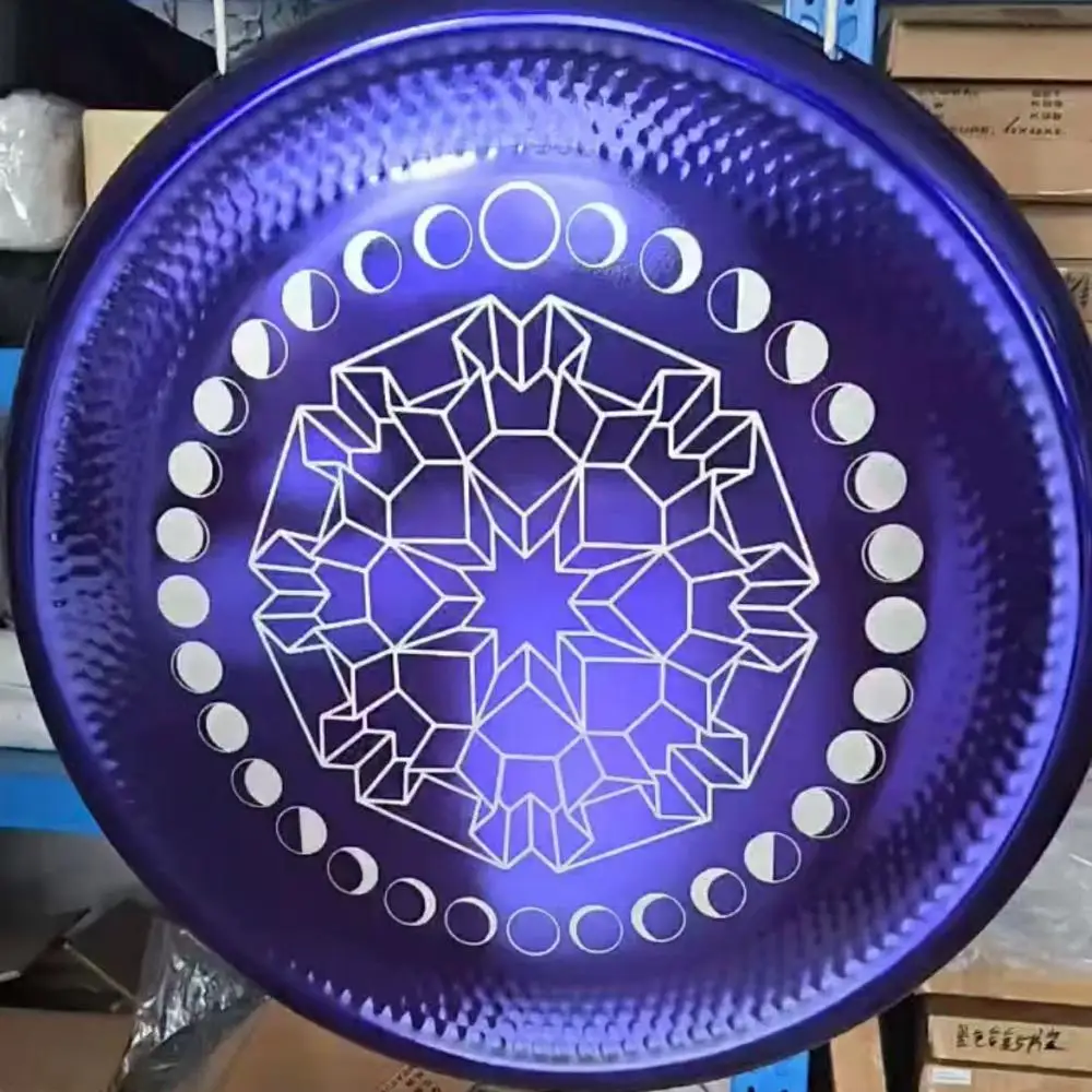 18-36 inch Moon Phase Mandala Purple Gong with Mallet High Vibration for Meditation, Healing and ReLaxation Gongbath Percussion view 3