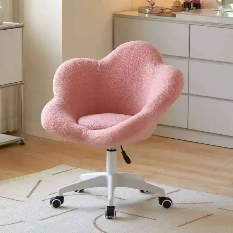 

Mid-Back Formwell Upholstered Home Chair with Office Modern Tufted Computer Task Chair Swivel Height Adjustable lambswool