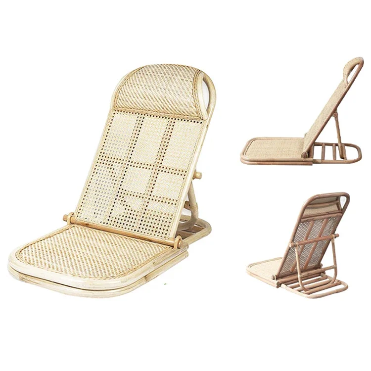 

Bali Outdoor Lightweight Folding, Handmade Natural Rattan Woven Backrest Recliner Swimming Pool Sun Bed Beach Lounger Chairs