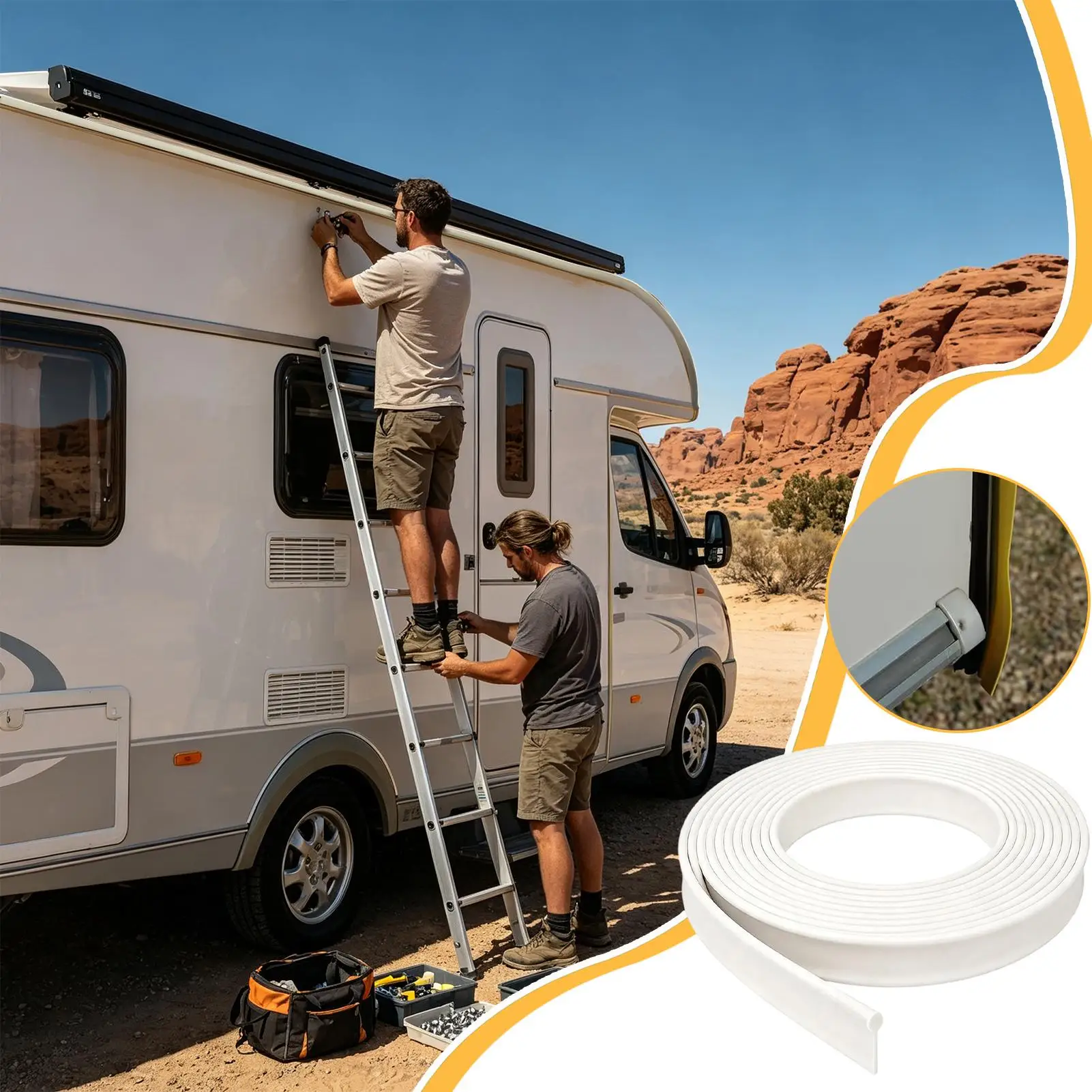 Caravan Awning Strip 10m Universal Cut To Size Pvc Core Caravan Canopy Track Protector For Motorhome Camper Campervan Commercial