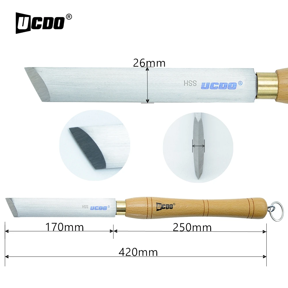 UCDO 4pcs HSS Woodturning Tools Set Spindle Roughing Bowl Gouge Tool Scraper Skew Chisel for Woodworking Turning Lathe