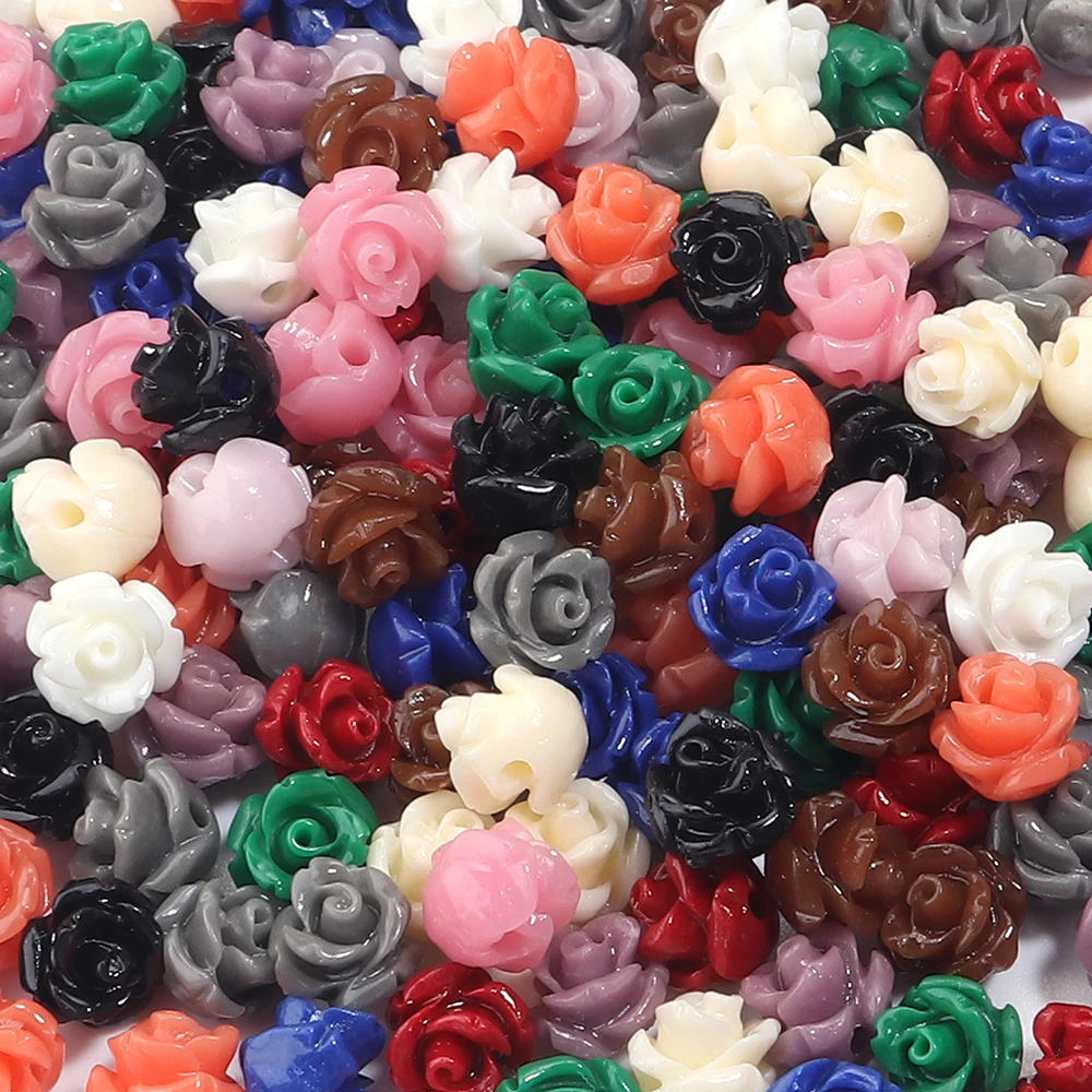 30 Stück Imitations-Korallenblüten-Perlen Lose Abstandsperlen aus Kunstharz für Schmuckherstellung DIY Handwerk Armband Halskette Ohrringe Zubehör – Detail 4