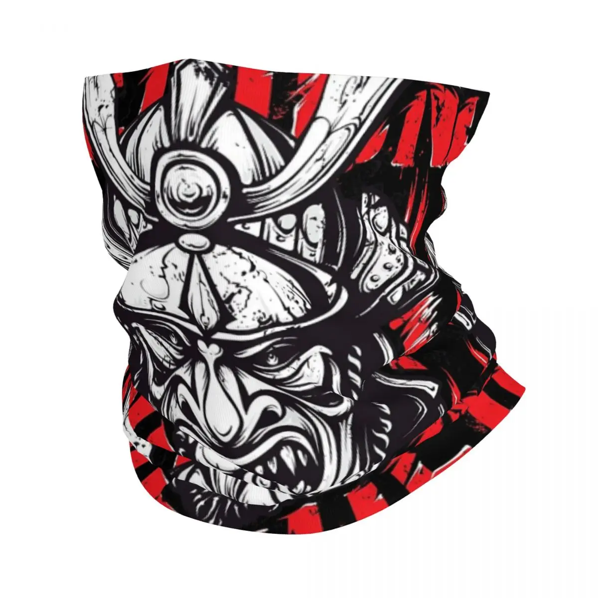 Awesome Samurai Demon Gold Bandana Neck Cover Printed Mask Scarf Multifunction Balaclava Hiking Fishing For Men Women Washable