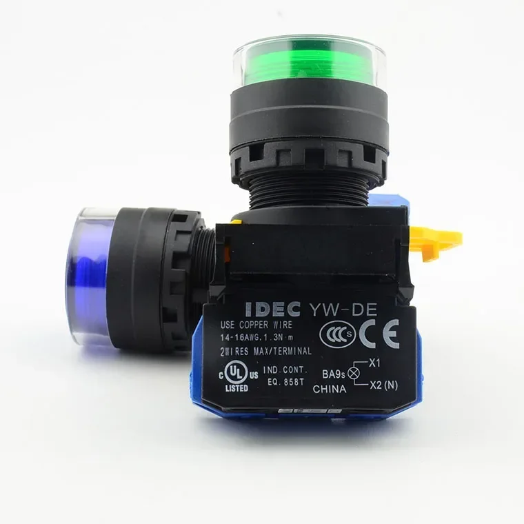 New IDEC and Spring Light Button YW1L-MF2E10Q4G R (YW-DE) 22MM Self Reset，DC24 self-locking normally open red