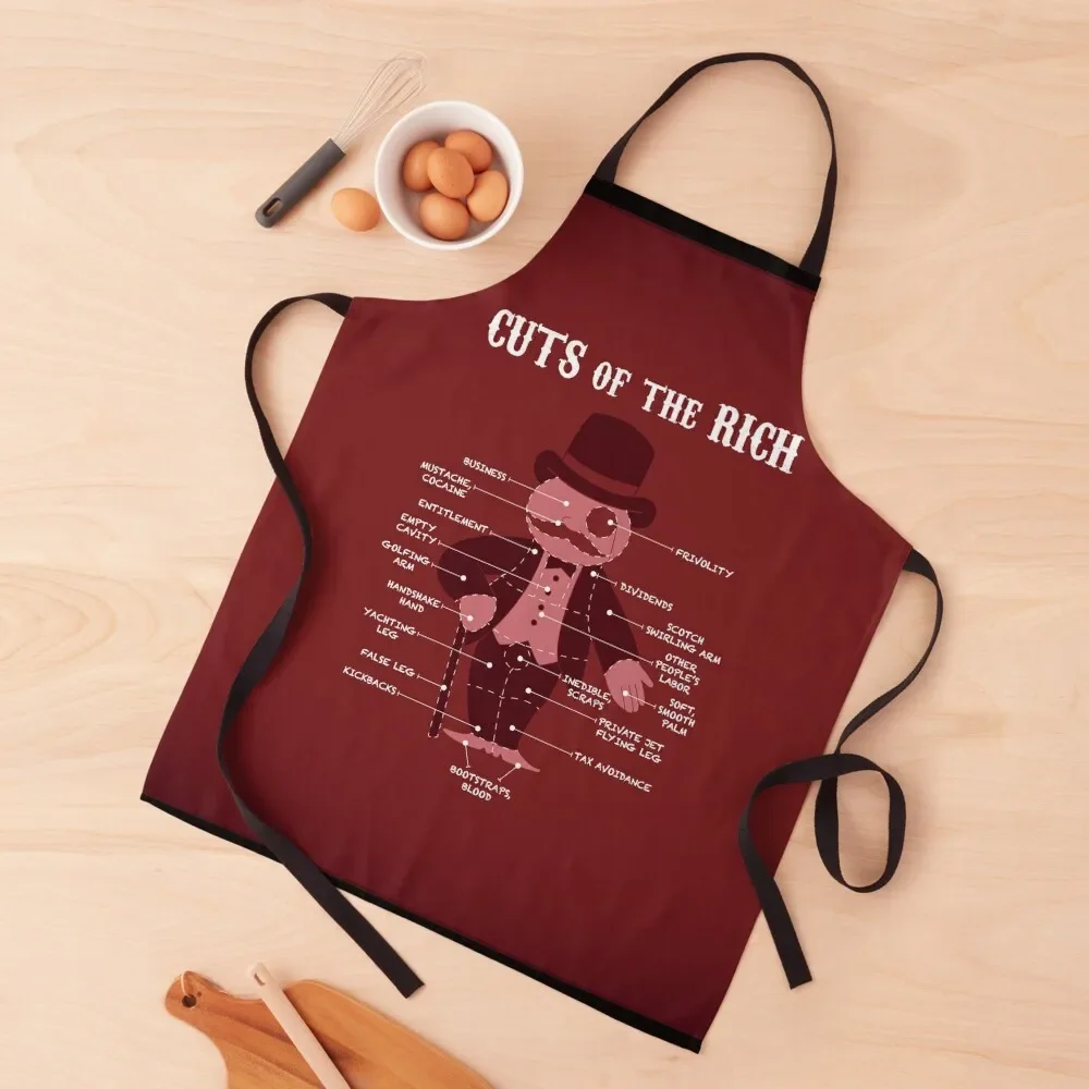 

Eat the Rich Meat Cuts Apron Hairdresser Smock for hairdressing Kitchens Men Woman Work Apron