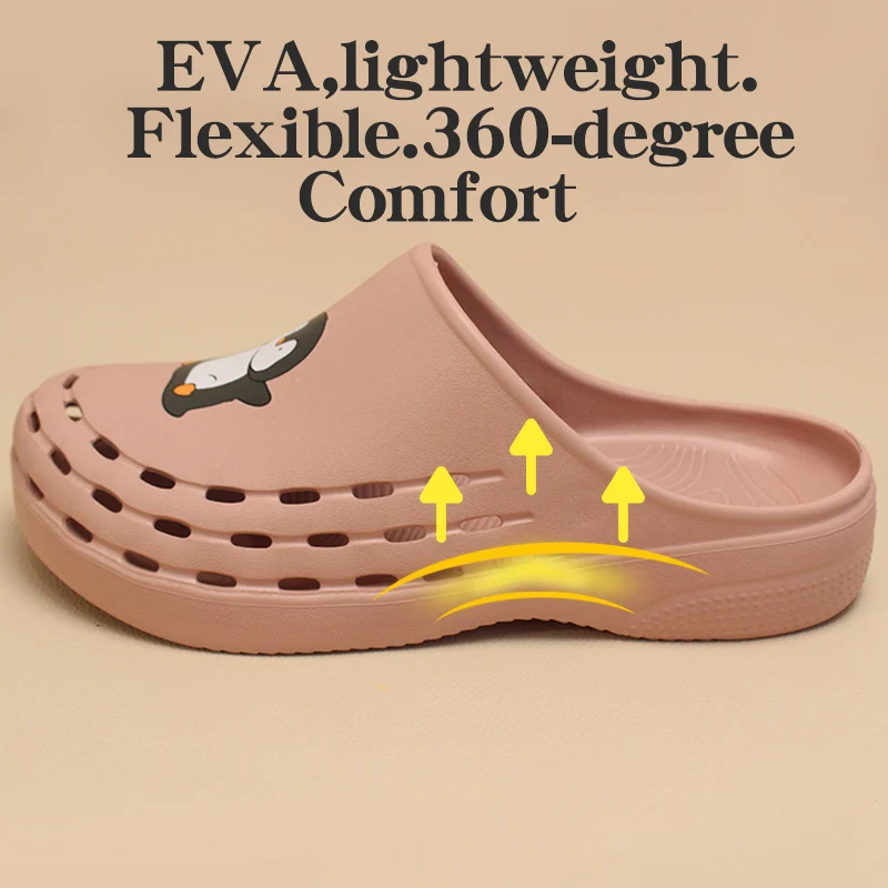 Penguin Printed Pet Hospital Shoes and Clogs Women Men EVA Anti-Slip Doctors Working Footwear Medical Nursing Shoes X08 view 4