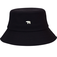 Customize Polar Bear Embroidery Cotton Bucket Hat for Men Women Sun Protection Adjustable Outdoor Beach Cap Casual Streetwear