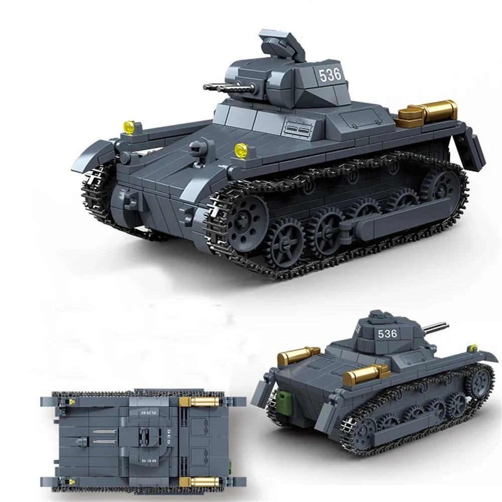 

Military WW2 Panzer I Light Tank Block DIY Mini German Vehicles Building Brick Toys For Boys Kids