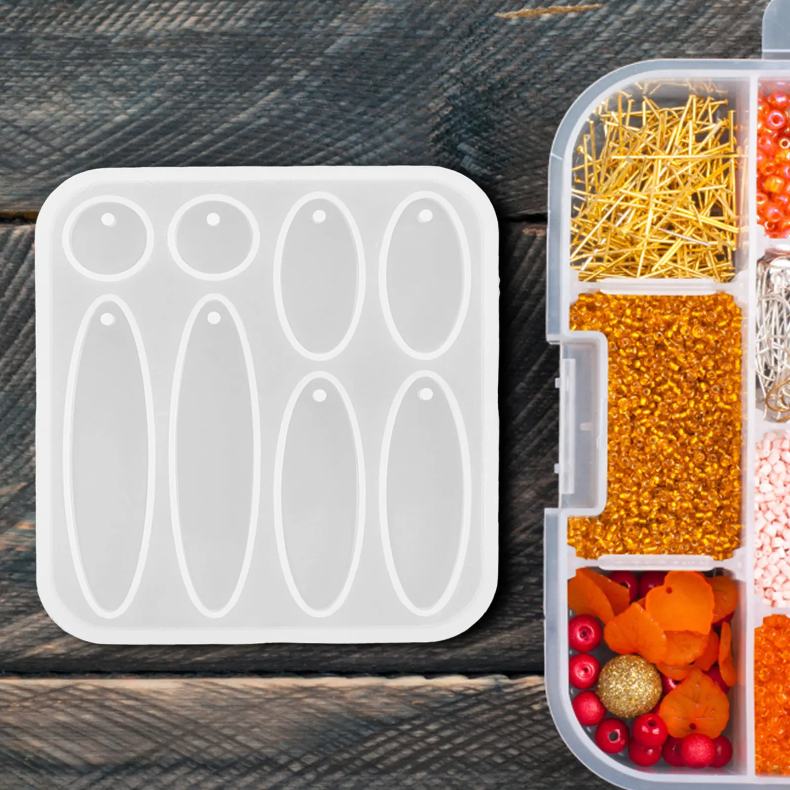 

Набор из 3 силиконовых форм для изготовления украшений своими руками: для серег, подвесок, брелоков и подвесных декоративных элементов из смолы