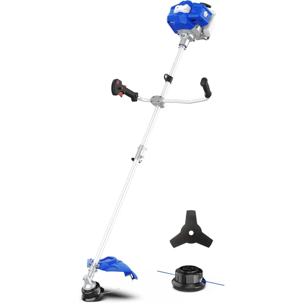 52cc Weed Wacker แก๊สขับเคลื่อน, 3 in 1 String Trimmer/Edger 18 ''พร้อม 10'' เครื่องตัดแปรง, ด้ามจับยางและสายสะพาย