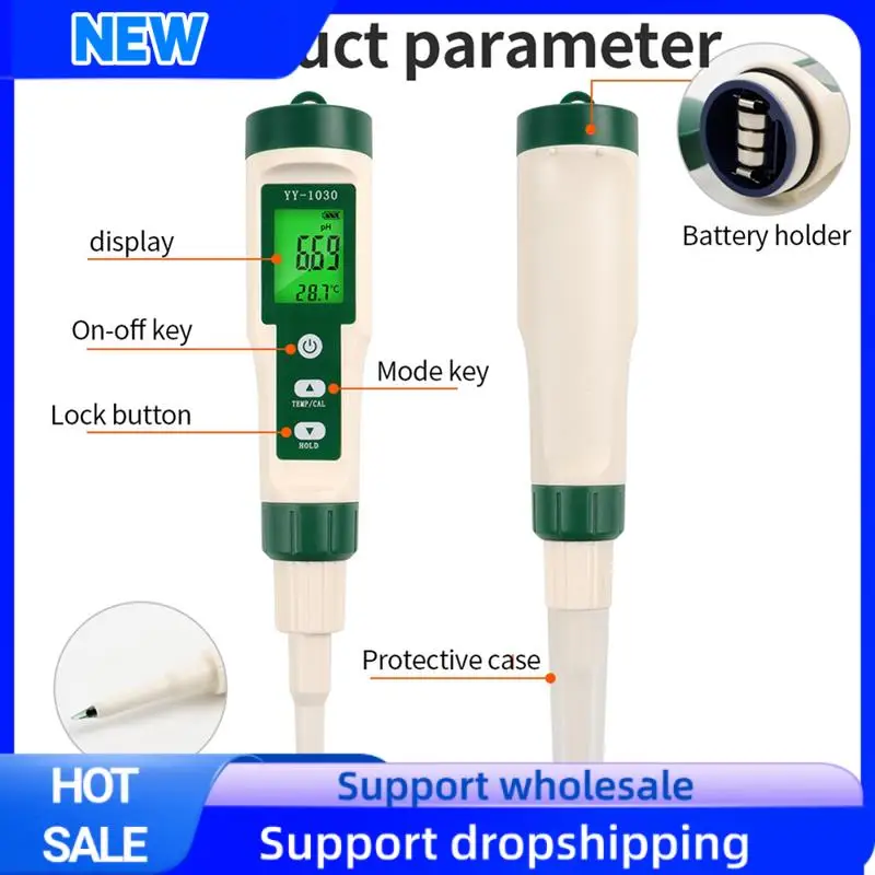 

Optimal Professional Food PH Meter High Accuracy Sensor Temp Acidity Tester For Brewing Cheese Meat Canning Dough Soil PH Meter