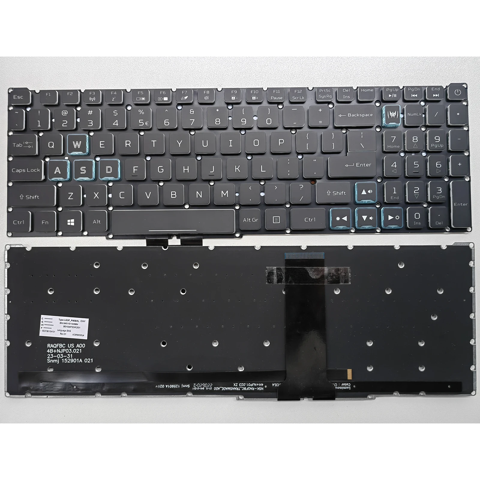 Laptop Keyboard for Acer Nitro 5 AN515-43 AN515-54 AN515-55 AN517-51 AN517-52 N18C3 N18C4 N18I2 N18I3 RGB US Backlit Black