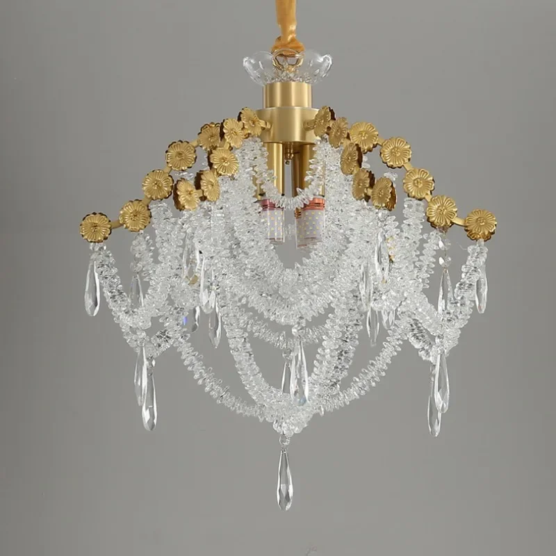 

GHJUYIOL American crystal chandelier, light luxury, grand art, bedroom, French restaurant, cloakroom lighting fixtures