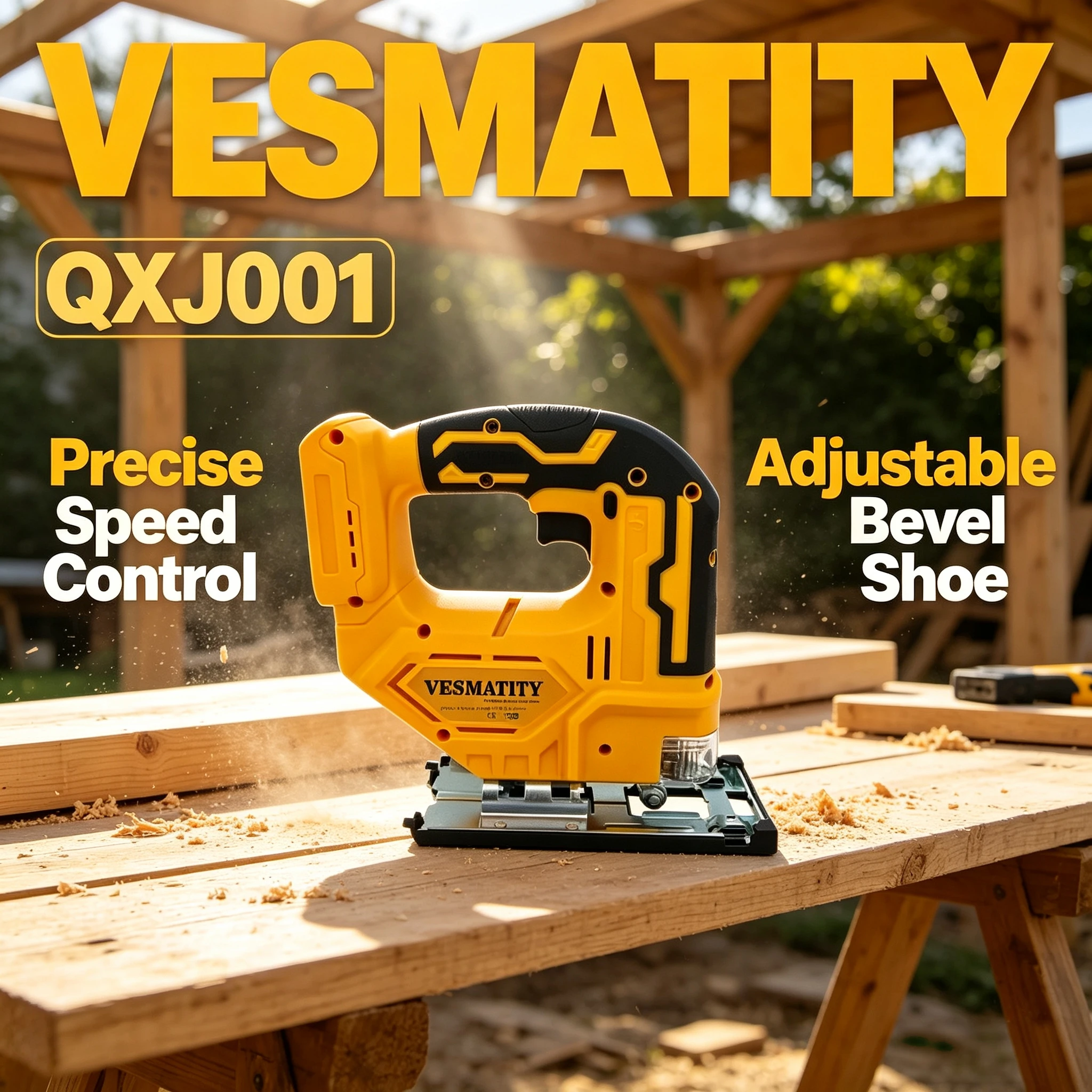 Vesmatity 2700RPM Brushless Curve Saw 20V Cordless Electric Jig Saw Portable Multifunction Adjustable Woodworking Pro