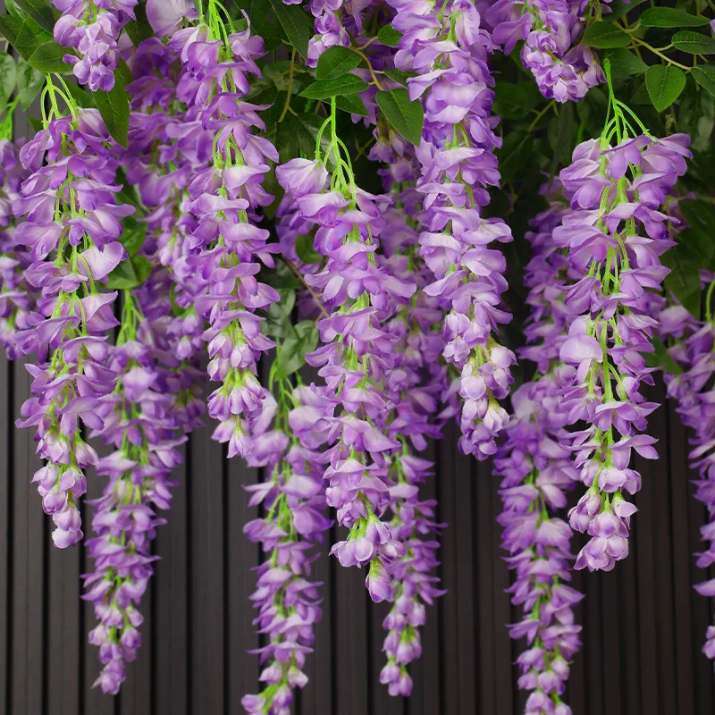 

1/4/8pc Artificial Wisteria Fake Flower Vine Silk Hanging Flower for Home Garden Outdoor Ceremony Wedding Arch Floral Decoration