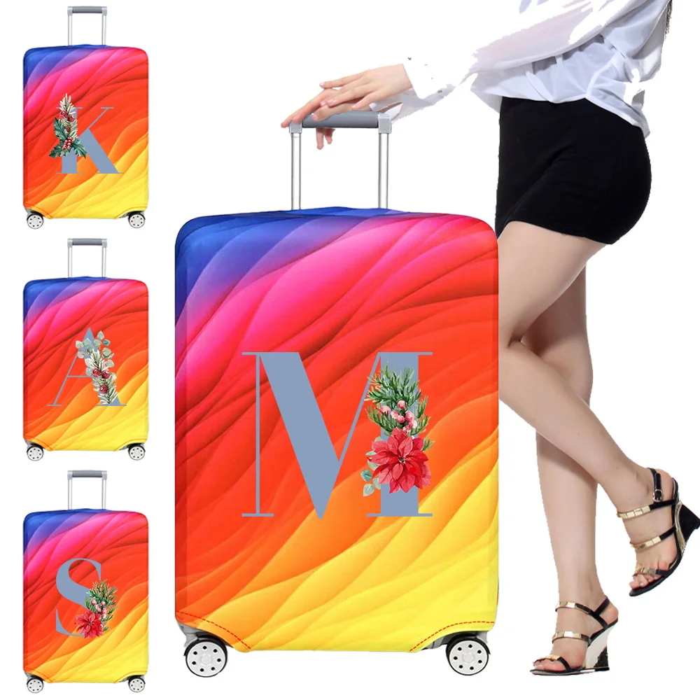 

Suitcase Cover Luggage Protective Covers 18-32 Inch Stretch Fabric Baggage Case Cover Blue Letter Series Travel Accessories