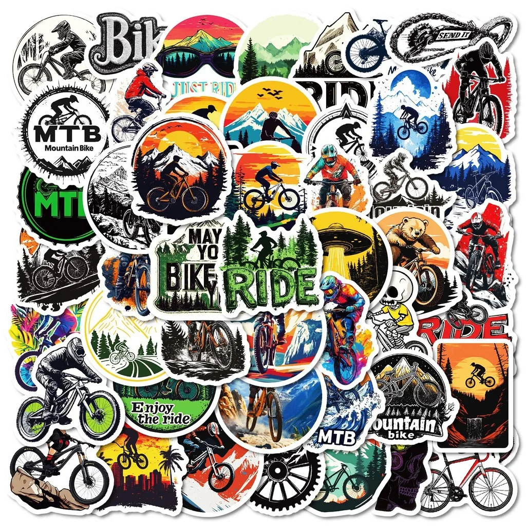50Pcs Outdoor Cycling Graffiti Stickers Various Mountain Bike Decals for Luggage Notebook and Helmet DIY RecordingYourLife Store