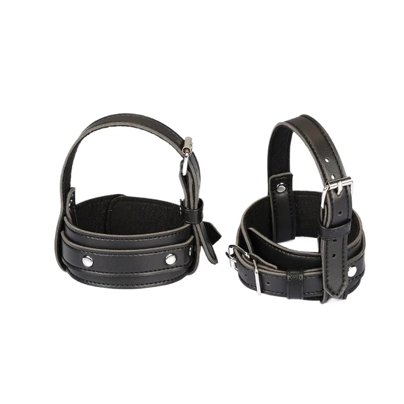 جديد 2 قطعة النساء فاسق قابل للتعديل الأسود بولي Leather الجلود الكاحل تسخير مع مشبك الأشرطة القوطية القدم اكسسوارات للحزب تأثيري #6