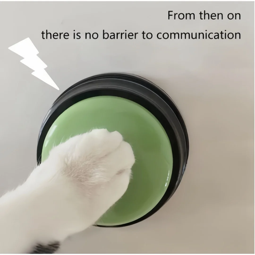 Hundespielzeug mit Aufnahmefunktion, Sprachknopf für Haustiere, Sprechende Glocke für Hundetraining, Sprachlernspielzeug für Hunde, Sprachkommunikation und Befehlsinlernung – Detail 8