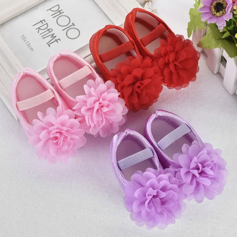 

Big Flower Baby Girl Shoes Floral Soft Sole Newborn Princess Shoes Spring Autumn Toddler First Walkers Shoes