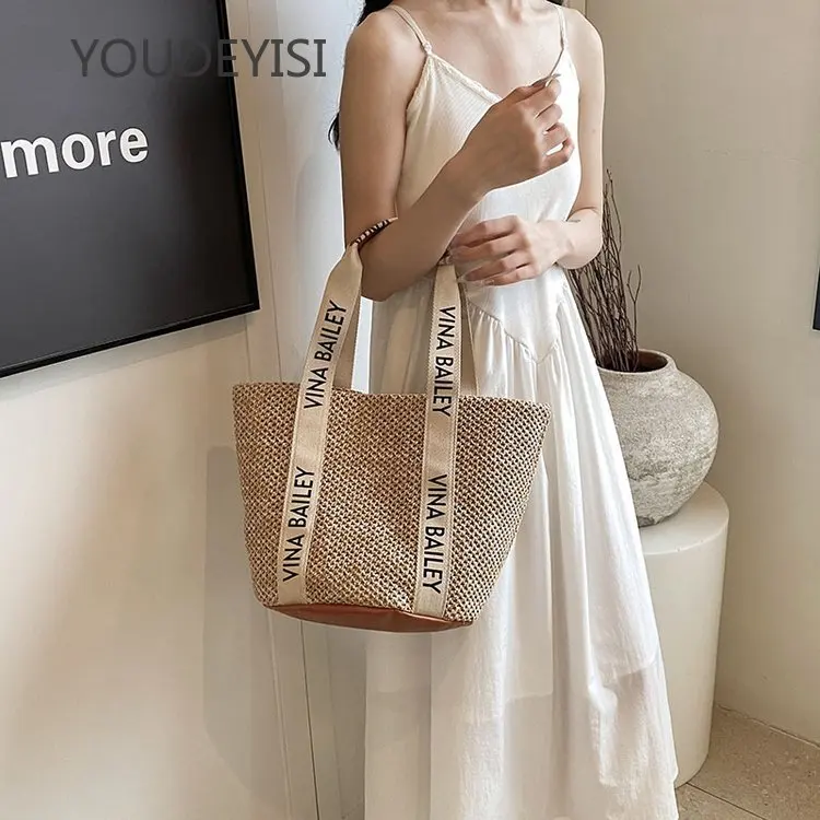 YOUDEYISI Large-capacity Woven Straw Bag 2024 New Versatile One-shoulder Vacation Seaside Beach Bag Commuter Tote Women\'s Bag