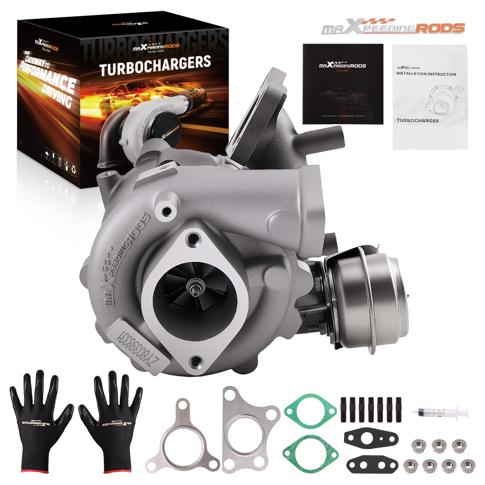 MaXpeedingrods GT2056V Upgrade Turbocharger Kit Vacuum Actuator For Nissan Navara Pathfinder 2.5L YD25DDTI 2006- Up To 171HP