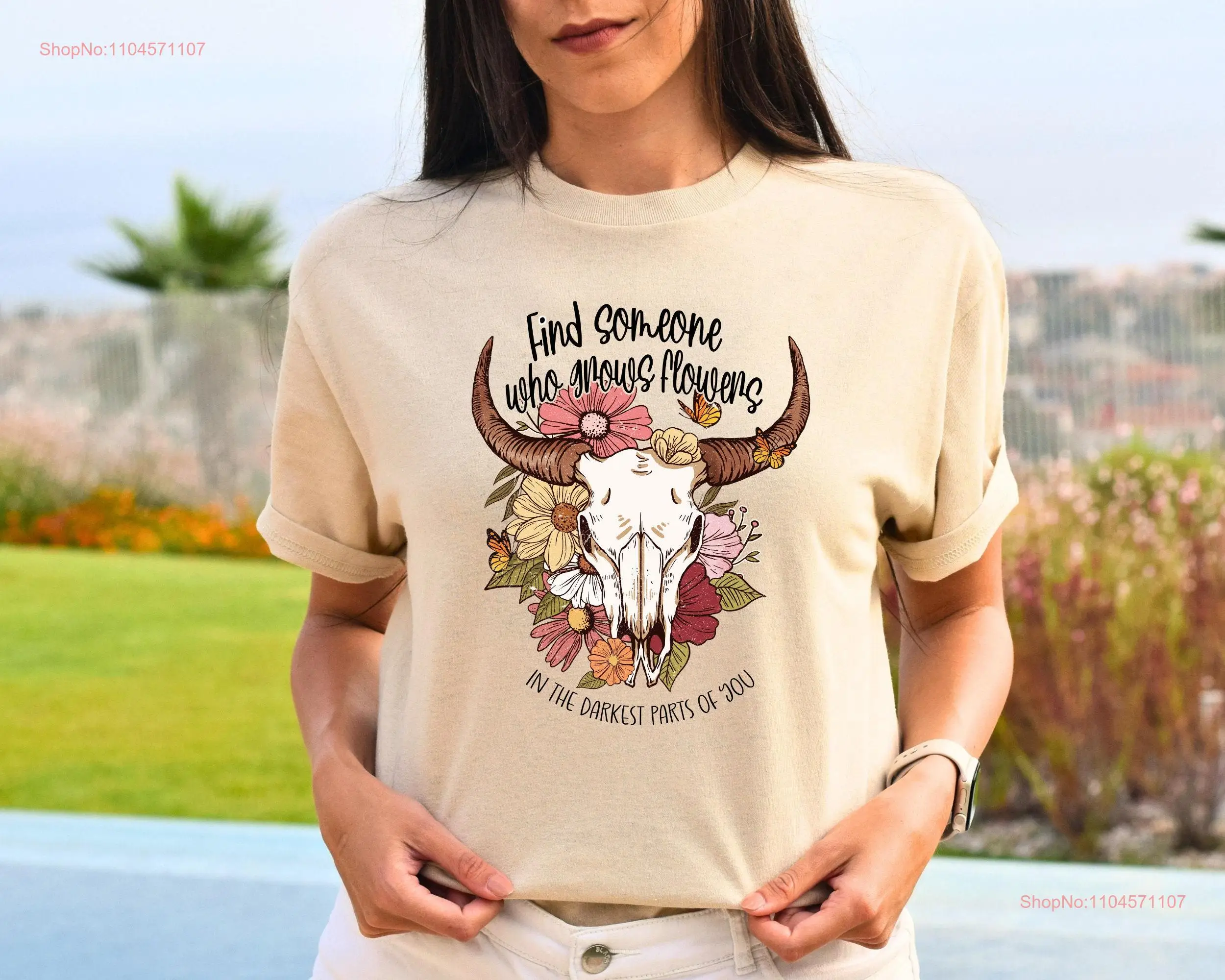 

Boho Cow Skull T Shirt Country Wild wesT Western Cowgirl Bull SouthwesT Clothing long or short sleeves