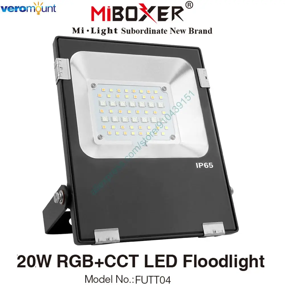 

MiBoxer FUTT04 20W RGB+CCT LED Floodlight AC110V 220V IP65 Waterproof Outdoor 2.4G RF Remote WiFi Tuya APP Alexa Voice Control