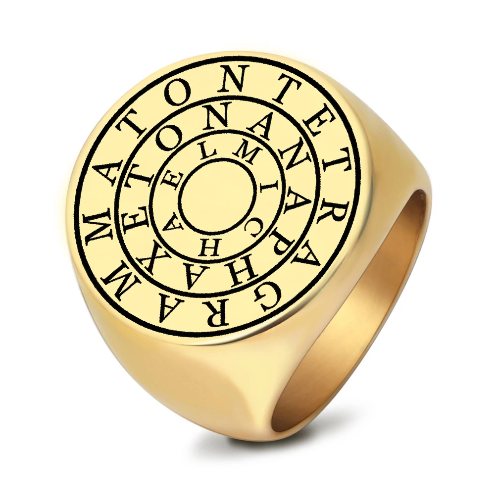 Magic Disc Seal of Solomon Protection from Evil Spirits Sacred Kabbalah Occult Goetia Amulet Talismans Stainless Steel Rings