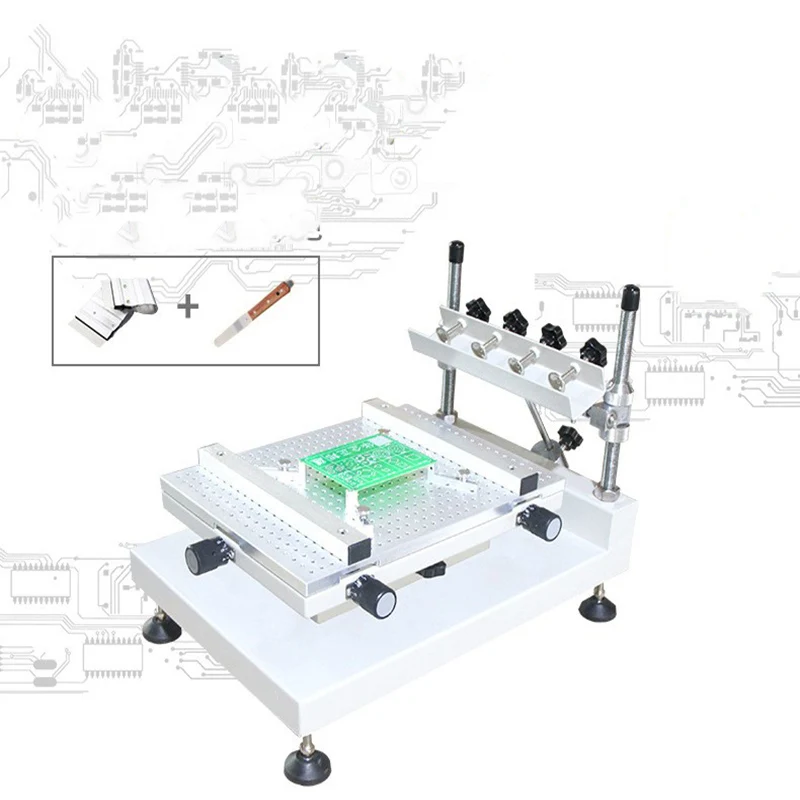 Customized High Precision Screen Printing Table Manual Small SMT Stencil Red Rubber Hand Printing Solder Paste Printer