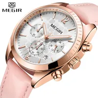 MEGIR Women Watches Top Brand Luxury Female Clock Montre Femme 2022 Fashion Pink Quartz Ladies Watch Lover Gift Relogio Feminino