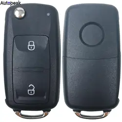 For Volkswagen Golf Polo Lupo Bora Passat Sharan Amarok Transporter 2 Button Remote Flip Key Car Folding key Case Cover Shell