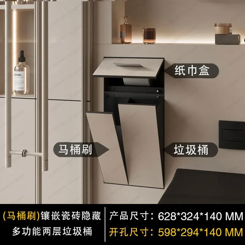 304 stainless steel niche toilet hidden trash can bathroom embedded tissue box concealed toilet niche cabinet
