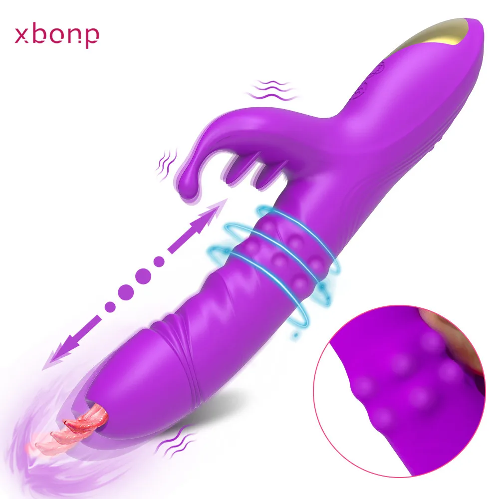 جهاز هزّاز على شكل أرنب قوي لعق اللسان والبظر والمحفز على شكل حلمات مدلك ألعاب جنسية دسار سلع للبالغين للنساء