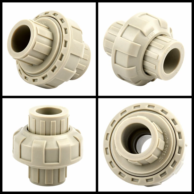 1PC I.D 20~63mm PPH Union Connector Garden Irrigation Hot Melt Water Pipe Joints Farm Hydroponic Aquarium Fish Tank Fittings