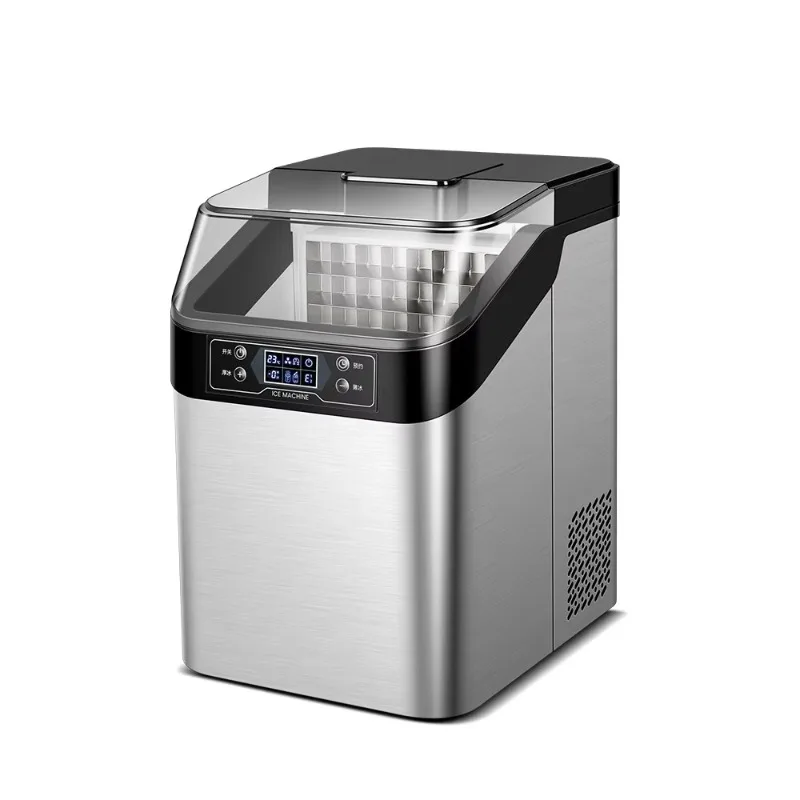Automatic Electric Portable Mini Ice Maker Cube 15KG Daily Output Stainless Steel for Household Hotel Outdoor Use