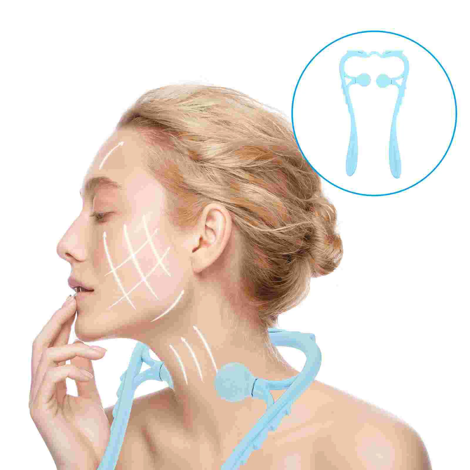 

Cervical Spine Massager Shoulder Neck Massaging Equipment Scroll Wheel Blue