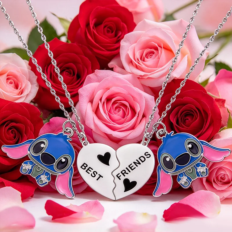 Disney  Stitch Necklace, Student Best Friend Collarbone Chain Gift,Valentine's Day gifts, couple necklaces, anniversaries