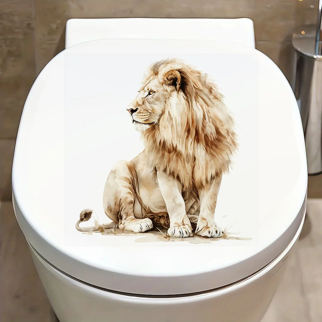 C1179# 1pc Fierce Lion Self-Adhesive Stickers, Wall Decal Removable, Vinyl Car Sticker for Bathroom Decor, Outdoor Indoor Use
